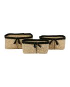 Set mit 3 natürlichen und schwarzen Sumatra-Körben