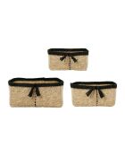 Set mit 3 natürlichen und schwarzen Sumatra-Körben