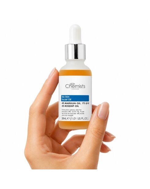 Droge huid - Marulua-olie 4%, Q10 1%, rozenbottelolie 4% - 30 ml