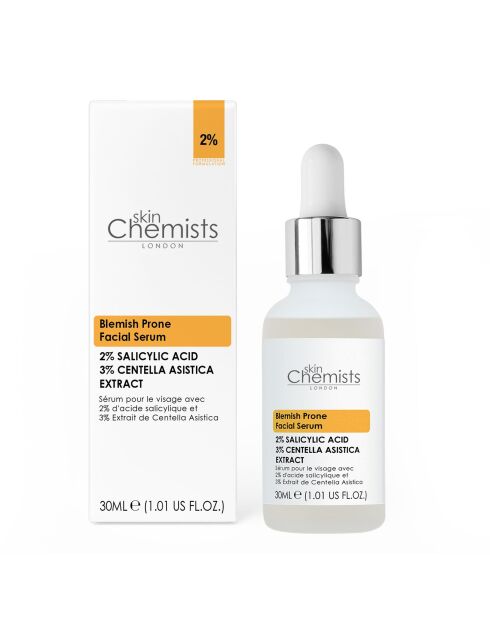 Gesichtsserum gegen Hautunreinheiten 30 ml mit 2% Salicylsäure, Centella Asiatica 30 ml