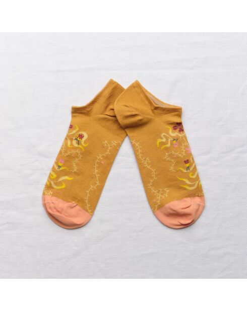 Socquette en coton Personnages Ocre