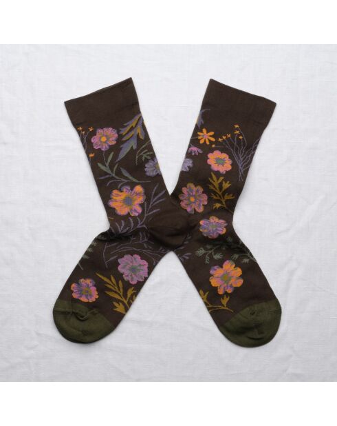 Chaussette en coton Herbier Terre d'Ombre