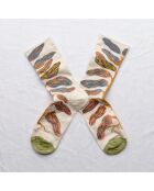Calzino in cotone con foglie naturali