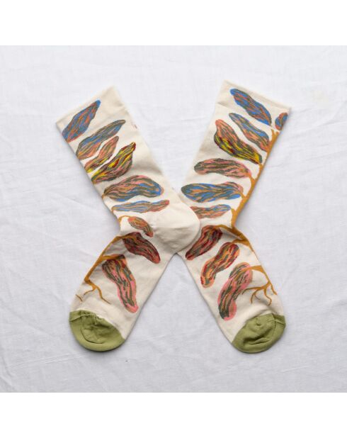 Chaussette en coton Feuilles naturelle
