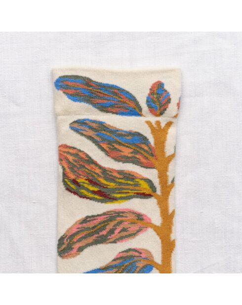 Chaussette en coton Feuilles naturelle
