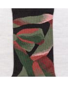 Calzino nero in cotone con fiocco sintetico