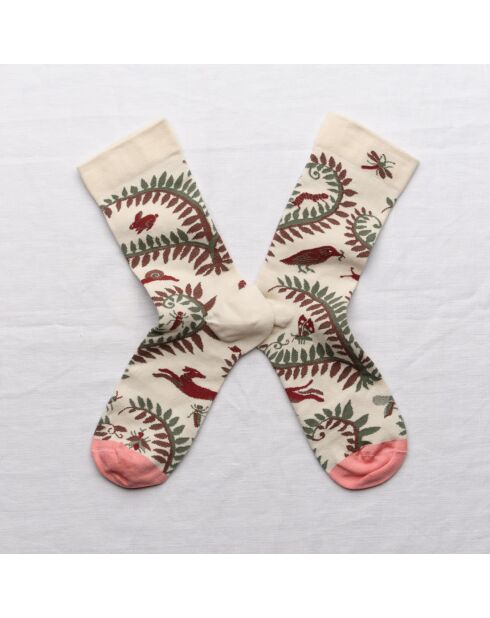Chaussette en coton Oiseau naturelle