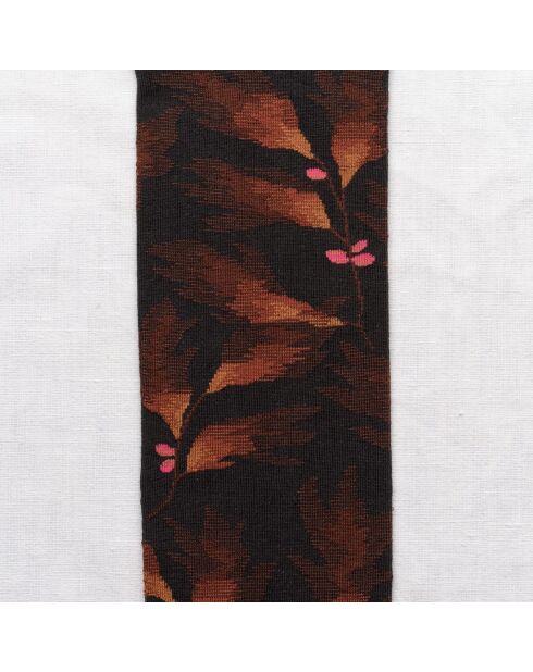 Mi-Bas en coton Palme Faux noir