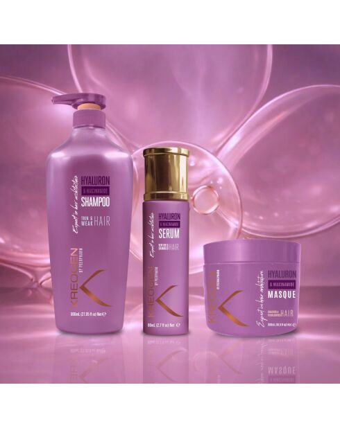 Shampooing fortifiant pour cheveux fins et fragiles, Masque protection couleur  pour cheveux colorés et méchés, Sérum capillaire réparation & brillance  pour cheveux très secs et abîmés