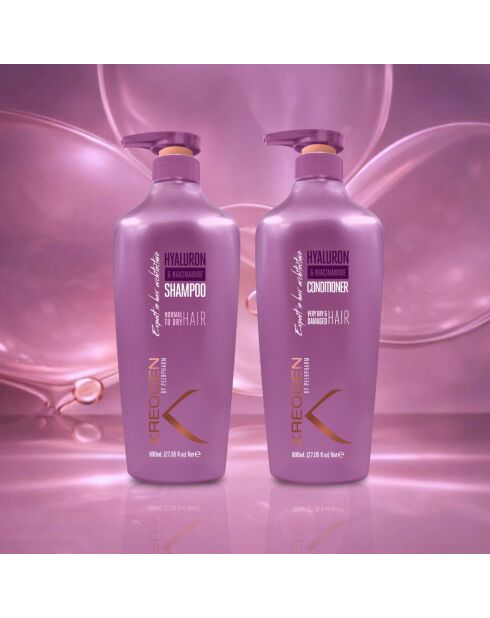 Shampooing hydratation intense à l’acide hyaluronique & Niacinamide B3 pour cheveux normaux à secs - 800ml/800ml
+
Après-shampooing nutrition intense à l’acide hyaluronique & Niacinamide B3 pour cheveux très secs et abîmés