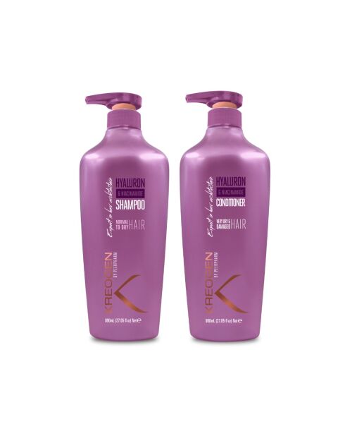 Shampooing hydratation intense à l’acide hyaluronique & Niacinamide B3 pour cheveux normaux à secs - 800ml/800ml
+
Après-shampooing nutrition intense à l’acide hyaluronique & Niacinamide B3 pour cheveux très secs et abîmés