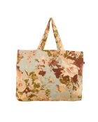 Bolso de mano en mezcla de lino Ivory Bologna, 60 x 35 cm