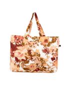 Bolso de mano en mezcla de lino Ivory Bologna, 60 x 35 cm