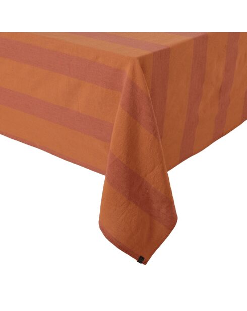 Nappe en lin mélangé Santa Cruz terre brûlée