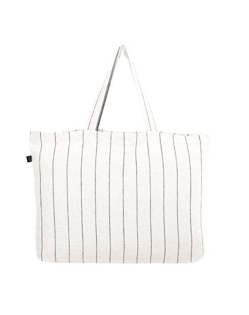 Calvi II draagtassen van witte linnenmix - 60 x 35 cm