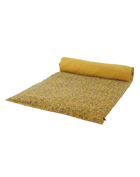 Housse d’édredon en lin mélangé Samara ocre - 85 x 200 cm