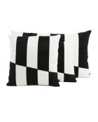 Fodera per cuscino Sidney in misto lino nero
