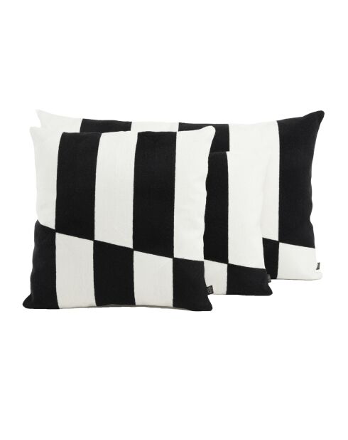 Housse de coussin en lin mélangé Sidney noire
