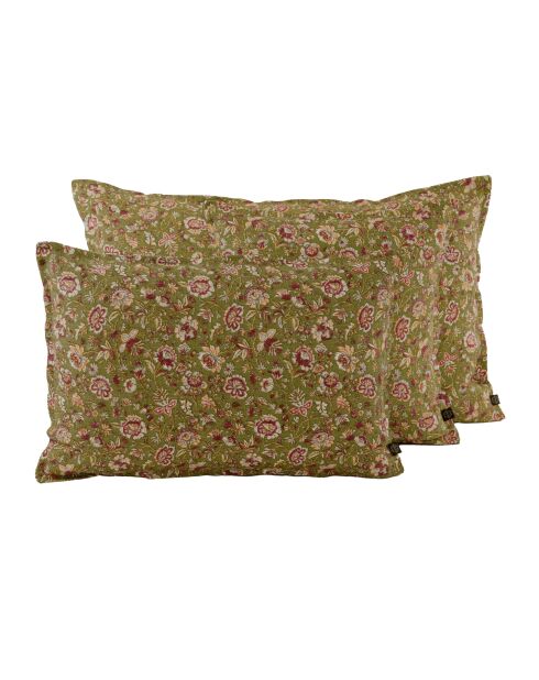 Housse de coussin en lin mélangé Samara kaki