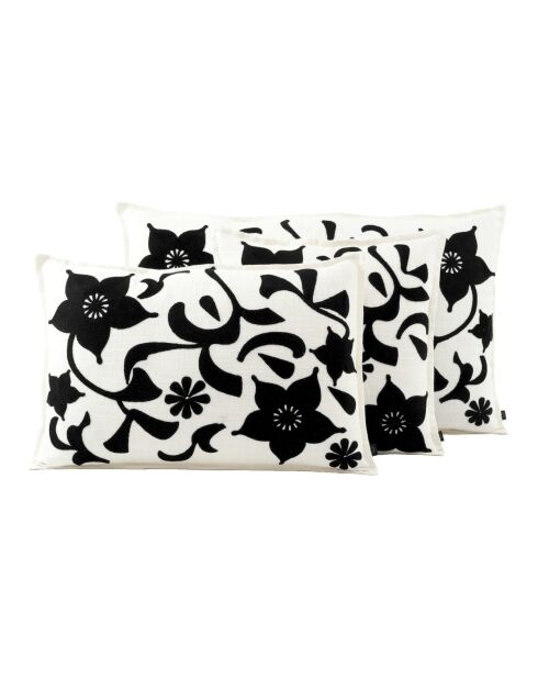 Housse de coussin en lin mélangé Chiara noire
