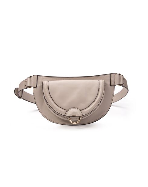 Sac banane en cuir Ully écru - 20x12x2,5 cm