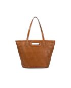 Bolso de hombro Ofine de piel trenzada marrón - 29x30x16 cm