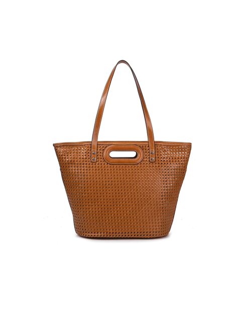 Ofine Schultertasche aus geflochtenem Leder in Braun - 29x30x16 cm