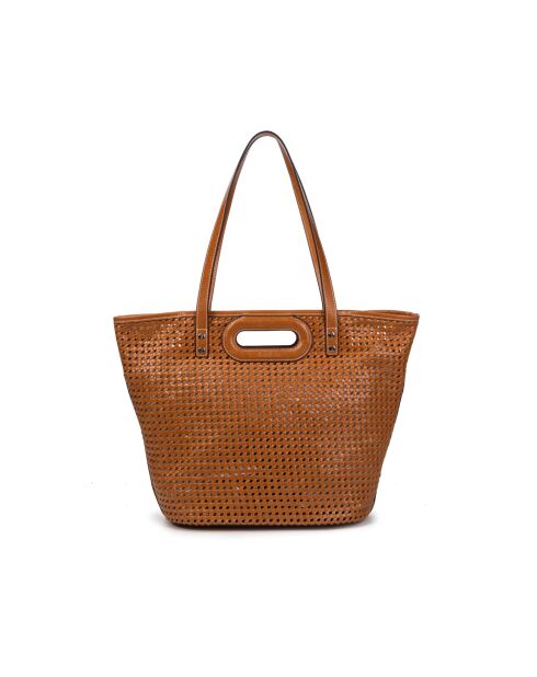 Ofine Schultertasche aus geflochtenem Leder in Braun - 29x30x16 cm
