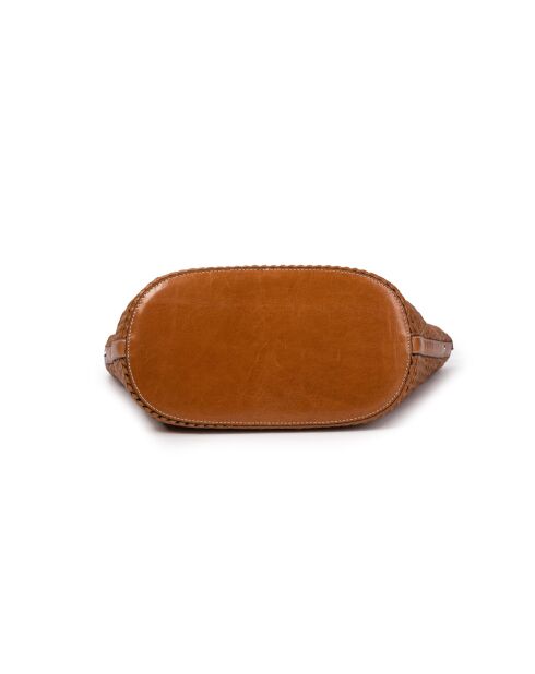 Ofine Schultertasche aus geflochtenem Leder in Braun - 29x30x16 cm