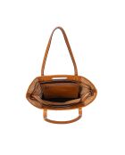 Bolso de hombro Ofine de piel trenzada marrón - 29x30x16 cm