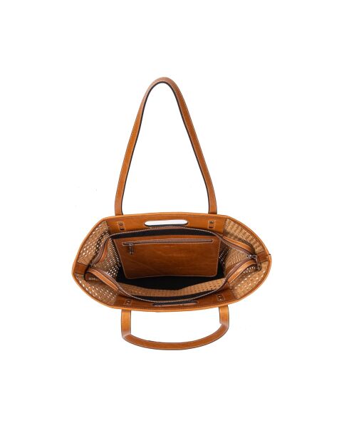 Ofine Schultertasche aus geflochtenem Leder in Braun - 29x30x16 cm