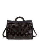 Bolso Military Gate de piel perforada - 36x29x16 cm