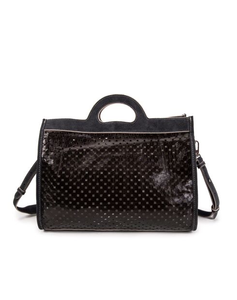 Bolso Military Gate de piel perforada - 36x29x16 cm