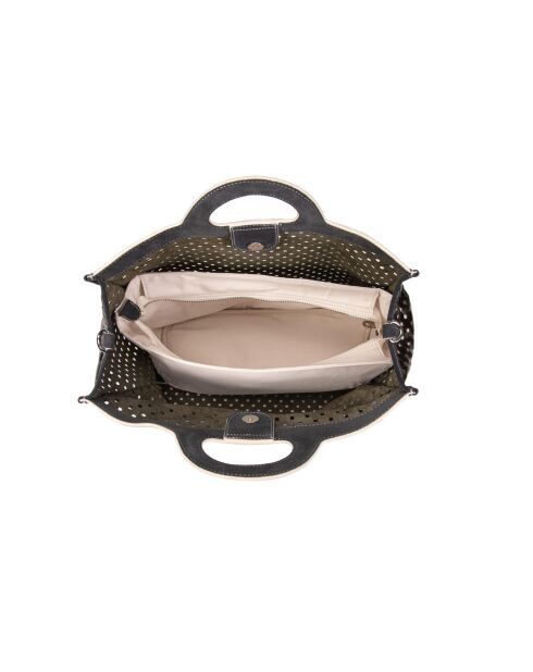 Bolso Military Gate de piel perforada - 36x29x16 cm
