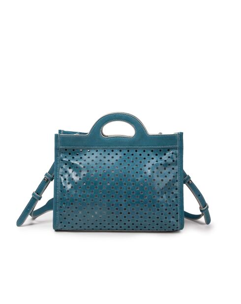 M Gae blaue kleine Lederhandtasche - 25x20x11 cm