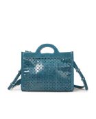 Bolso pequeño de piel azul M Gae - 25x20x11 cm