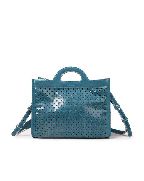 M Gae blaue kleine Lederhandtasche - 25x20x11 cm