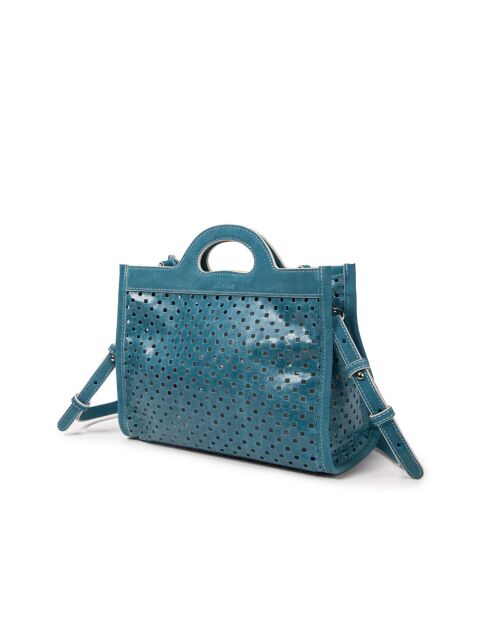 M Gae blaue kleine Lederhandtasche - 25x20x11 cm
