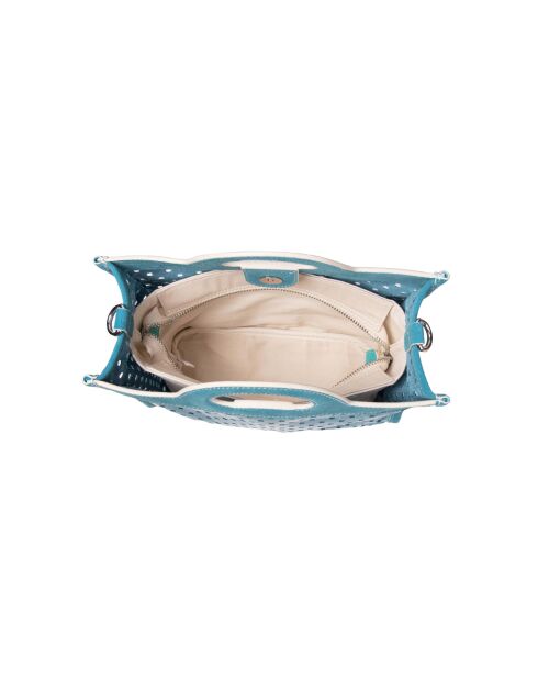 M Gae blaue kleine Lederhandtasche - 25x20x11 cm