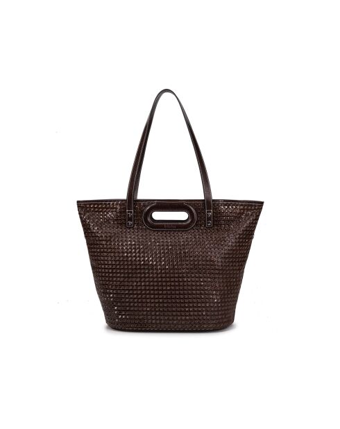Schultertasche Ofine Moka aus geflochtenem Leder - 29x30x16 cm