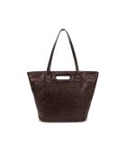 Schultertasche Ofine Moka aus geflochtenem Leder - 29x30x16 cm