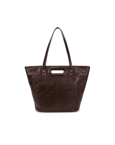 Schultertasche Ofine Moka aus geflochtenem Leder - 29x30x16 cm