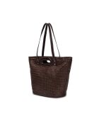 Schultertasche Ofine Moka aus geflochtenem Leder - 29x30x16 cm