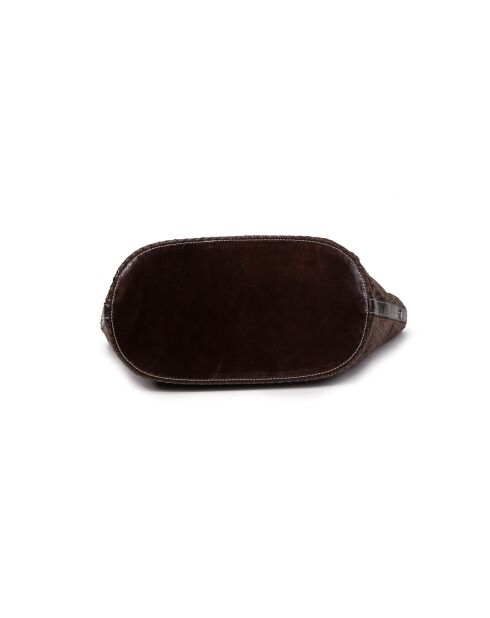Schultertasche Ofine Moka aus geflochtenem Leder - 29x30x16 cm