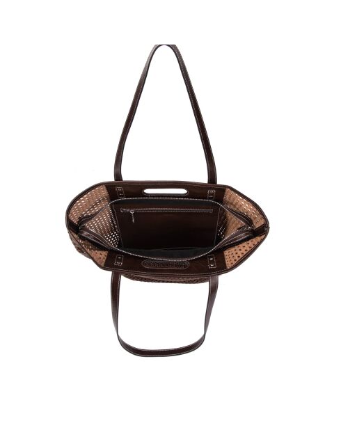 Schultertasche Ofine Moka aus geflochtenem Leder - 29x30x16 cm