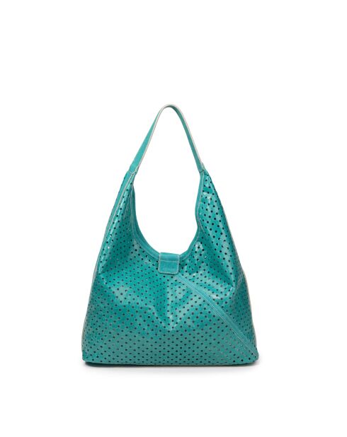 Kleine Tragetasche aus Leder Handtasche M Moon türkis - 28x21x11 cm