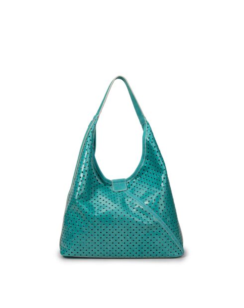 Kleine Tragetasche aus Leder Handtasche M Moon türkis - 28x21x11 cm