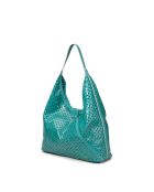 Kleine Tragetasche aus Leder Handtasche M Moon türkis - 28x21x11 cm
