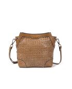 Bonbon Miel Schultertasche aus geflochtenem Leder - 18x17x8,5 cm