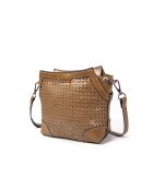 Bonbon Miel Schultertasche aus geflochtenem Leder - 18x17x8,5 cm